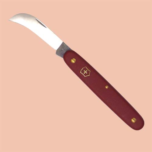 Vフローリストナイフ曲刃 赤